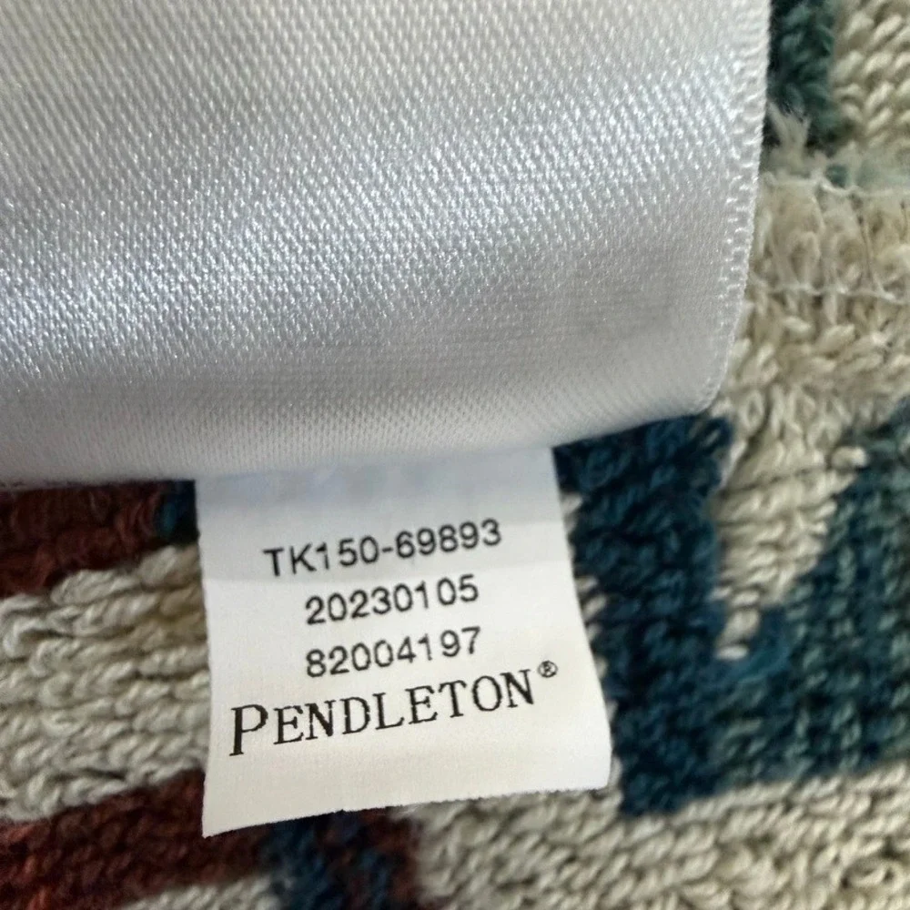 Pendleton Womans Bathrobe S Silver Blue Harding Star Aztec Robe Unisex Cotton